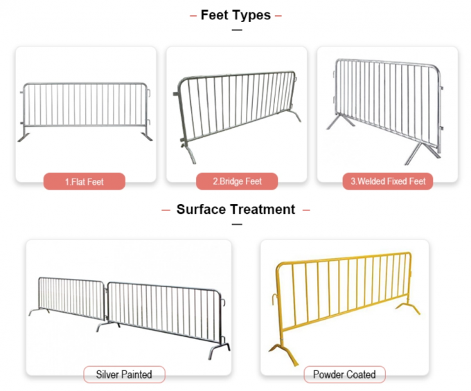 টেকসই গাড়ি 47 "মেটাল ভিড় বাধা অস্থায়ী পুল বেড়া 1