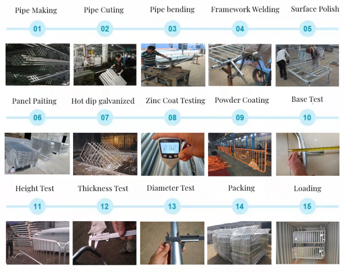 গরম ডুব গ্যালভানাইজড মেটাল ভিড় নিয়ন্ত্রণ বাধা নিরাপত্তা পোর্টেবল 4