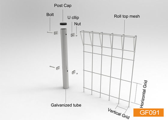 গুণ  Roll Top Welded Wire Garden Fence কারখানা